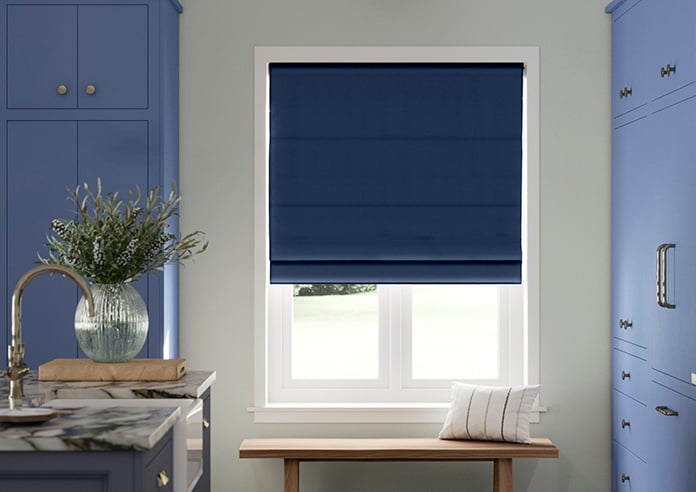 Shima Faux Silk, Indigo - Twist&Fit Roman Blind - Image 3